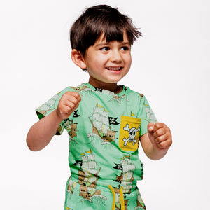 T-Shirt With Pirate Ships - 2 Left Size 2-3 & 3-4 years-Smafolk-Modern Rascals