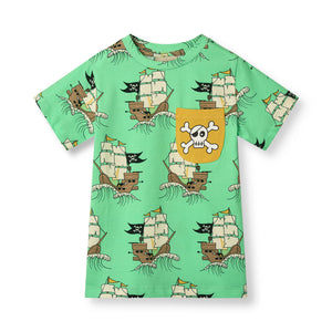 T-Shirt With Pirate Ships - 2 Left Size 2-3 & 3-4 years-Smafolk-Modern Rascals