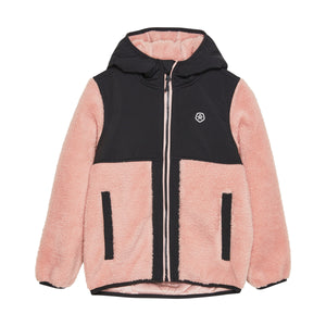 Teddy Fleece Jacket with Hood in Misty Rose - 2 Left Size 5-6 & 12-14 years-Color Kids-Modern Rascals