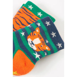 Tiger Multipack Grippy Socks - 2 Pack - 1 Left Size 0-6 months-Frugi-Modern Rascals