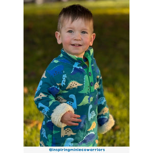 Tonal Dinosaur Print Fleece Sweatshirt - 2 Left Size 4-5 & 5-6 years-Toby Tiger-Modern Rascals