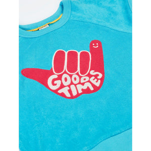 Tropical Sea/Good Times Seaside Towelling Sweatshirt-Frugi-Modern Rascals
