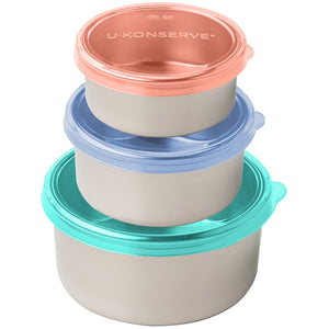 U Konserve Round Stainless Steel To Go Container - 5oz / 9oz / 16oz / Trio-U Konserve-Modern Rascals
