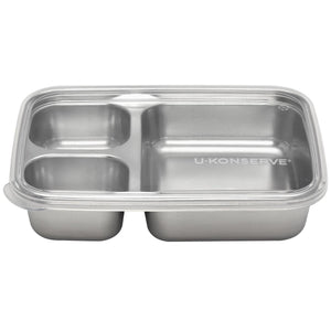 U-Konserve Three Compartment Stainless Steel Container - 24oz / Assorted Lid Colours-U Konserve-Modern Rascals