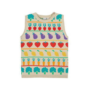 Veg Pals Fair Isle Tavi Knitted Tank Top - 1 Left Size 6-7 years-Frugi-Modern Rascals