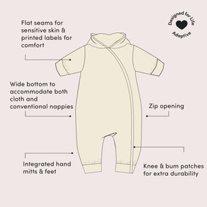 Vegetable Patch Adaptive Reversible Hooded Snug As A Bug Suit - 1 Left Size 4-5 years-Little Green Radicals-Modern Rascals