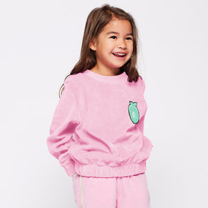Velour Sweatshirt in Candy Floss - 2 Left Size 2-3 & 3-4 years-Smafolk-Modern Rascals