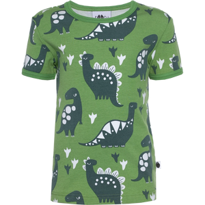 VISA Short Sleeve Shirt - Dinosaur in Forest and Dark Green - 1 Left Size 9-10 years-PaaPii-Modern Rascals