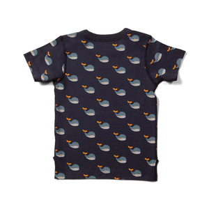 Whale Song Easy Feeding Adaptive Short Sleeve Shirt - 2 Left Size 3-4 & 5-6 years-Little Green Radicals-Modern Rascals