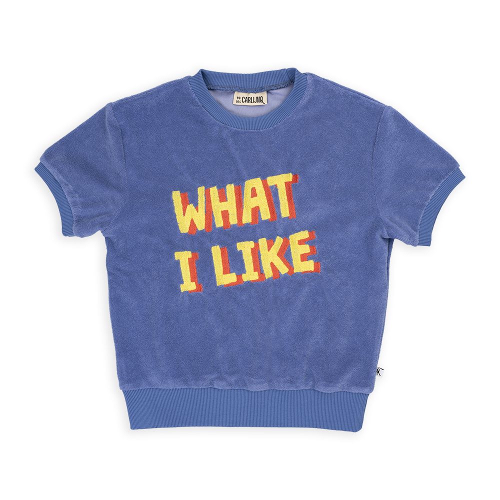 'What I Like' Short Sleeve Sweater With Embroidery-CARLIJNQ-Modern Rascals
