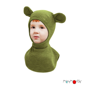 Wool Elephant Hood / Balaclava with Teddy Bear Ears - Multiple Colours-ManyMonths Nature Woolies-Modern Rascals