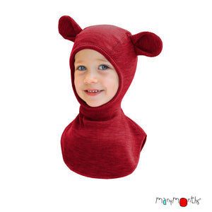 Wool Elephant Hood / Balaclava with Teddy Bear Ears - Multiple Colours-ManyMonths Nature Woolies-Modern Rascals