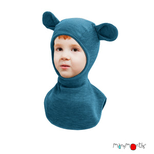Wool Elephant Hood / Balaclava with Teddy Bear Ears - Multiple Colours-ManyMonths Nature Woolies-Modern Rascals