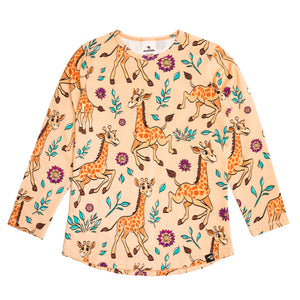 Yellow Giraffes Long Sleeve Shirt - 1 Left Size 4-6 years-Mullido-Modern Rascals