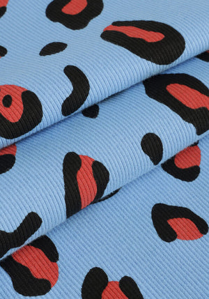 CARLIJNQ - Leopard Print Ribbed Oversized Tshirt - Size 7-8 (128cm)