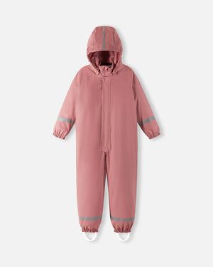 Rapakko Waterproof Rain Overall with Fleece Lining - Rose Blush
