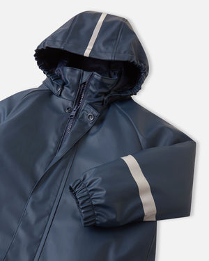 Rapakko Waterproof Rain Overall with Fleece Lining - Navy