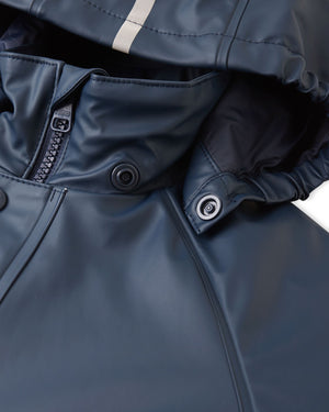 Rapakko Waterproof Rain Overall with Fleece Lining - Navy