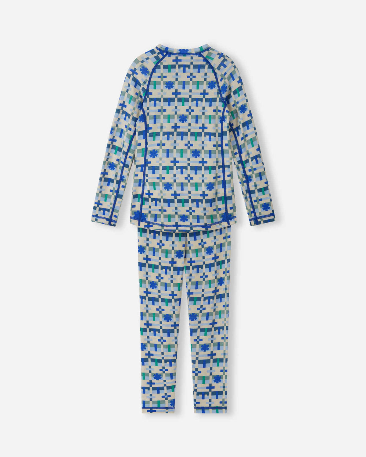 Taitoa Wool-Lyocell Blend Base Layer Set - Birch Beige - Print