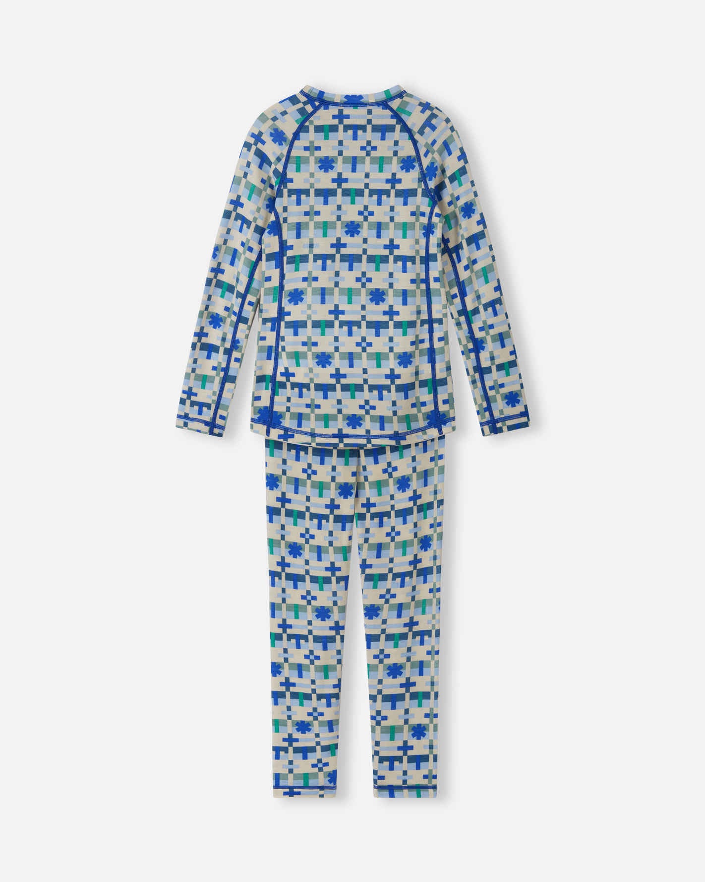 Taitoa Wool-Lyocell Blend Base Layer Set - Birch Beige - Print