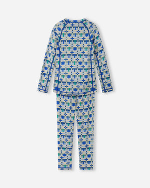 Taitoa Wool-Lyocell Blend Base Layer Set - Birch Beige - Print