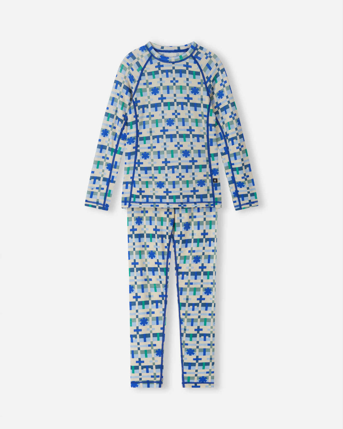 Taitoa Wool-Lyocell Blend Base Layer Set - Birch Beige - Print