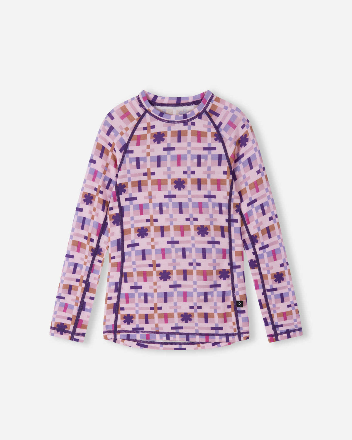 Taitoa Wool-Lyocell Blend Base Layer Set - Pale Rose - Print