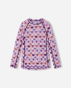 Taitoa Wool-Lyocell Blend Base Layer Set - Pale Rose - Print