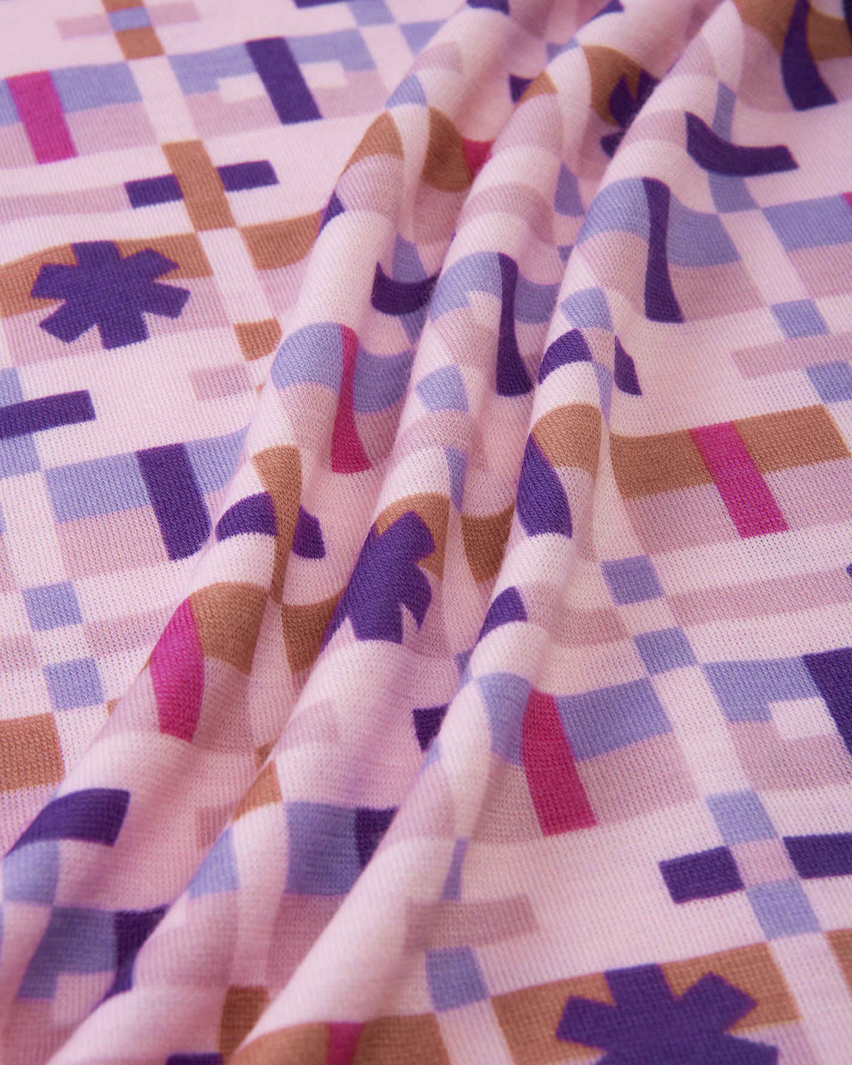 Taitoa Wool-Lyocell Blend Base Layer Set - Pale Rose - Print