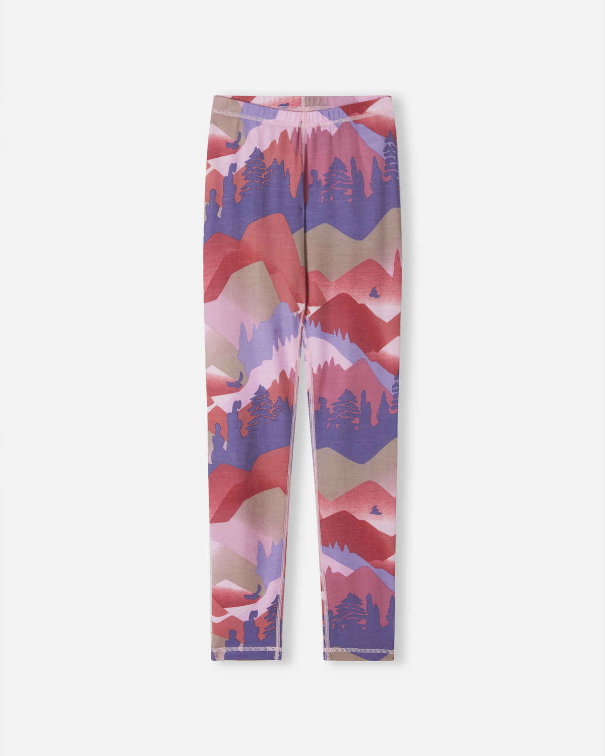 Taitoa Wool-Lyocell Blend Base Layer Set - Grey Pink - Print