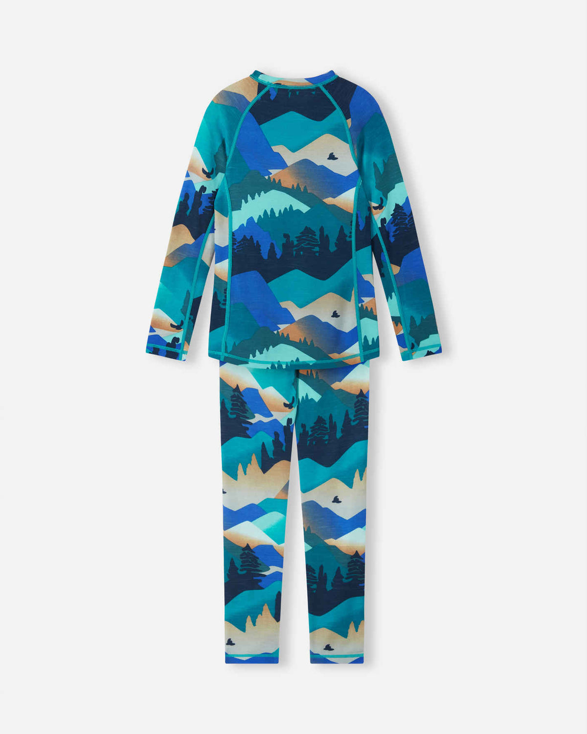 Taitoa Wool-Lyocell Blend Base Layer Set - Navy - Print