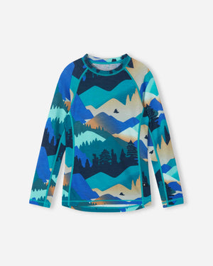 Taitoa Wool-Lyocell Blend Base Layer Set - Navy - Print