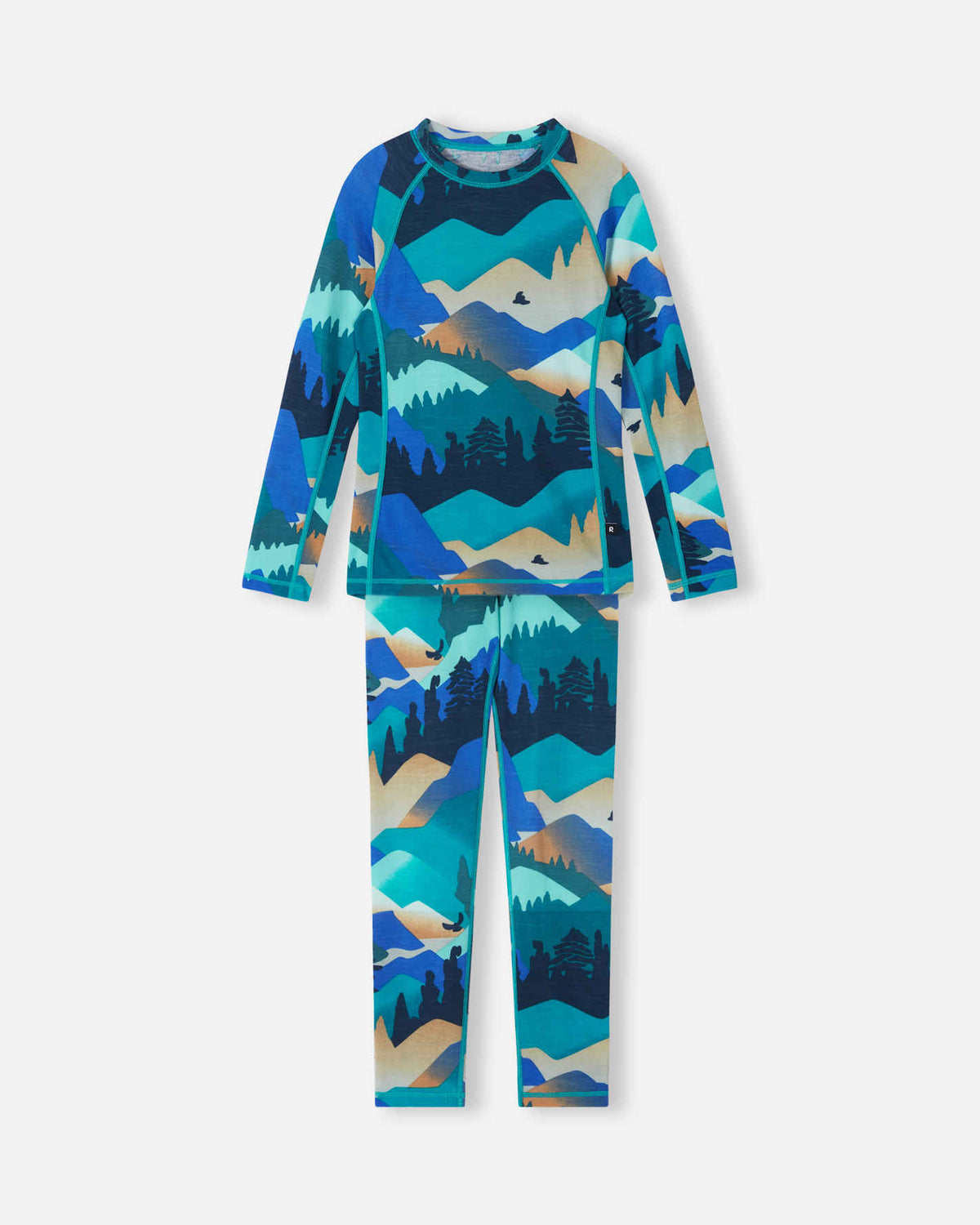 Taitoa Wool-Lyocell Blend Base Layer Set - Navy - Print