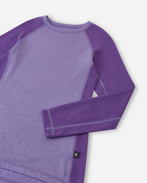Taitoa Wool-Lyocell Blend Base Layer Set - Misty Violet - Solid