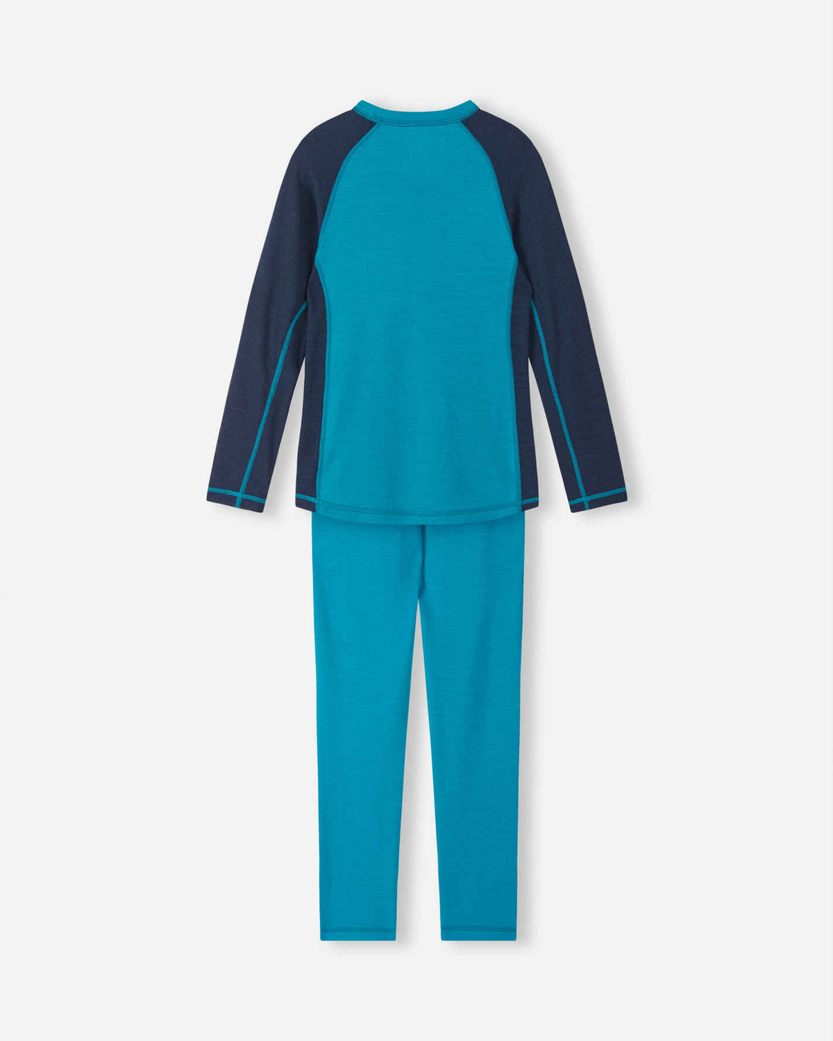 Taitoa Wool-Lyocell Blend Base Layer Set - Aquatic Blue - Solid