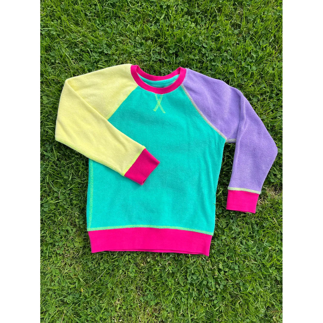 90's Neon Raglan Sleeve Terry Sweater-Slugs and Snails-Modern Rascals