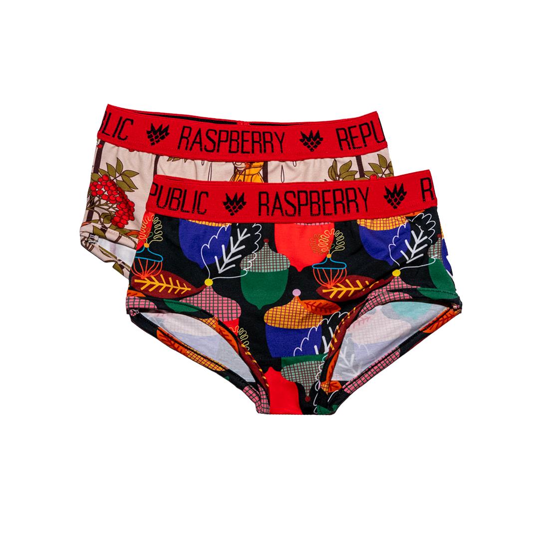 Acorns And Squirrel Snack Briefs - 2 Pack-Raspberry Republic-Modern Rascals