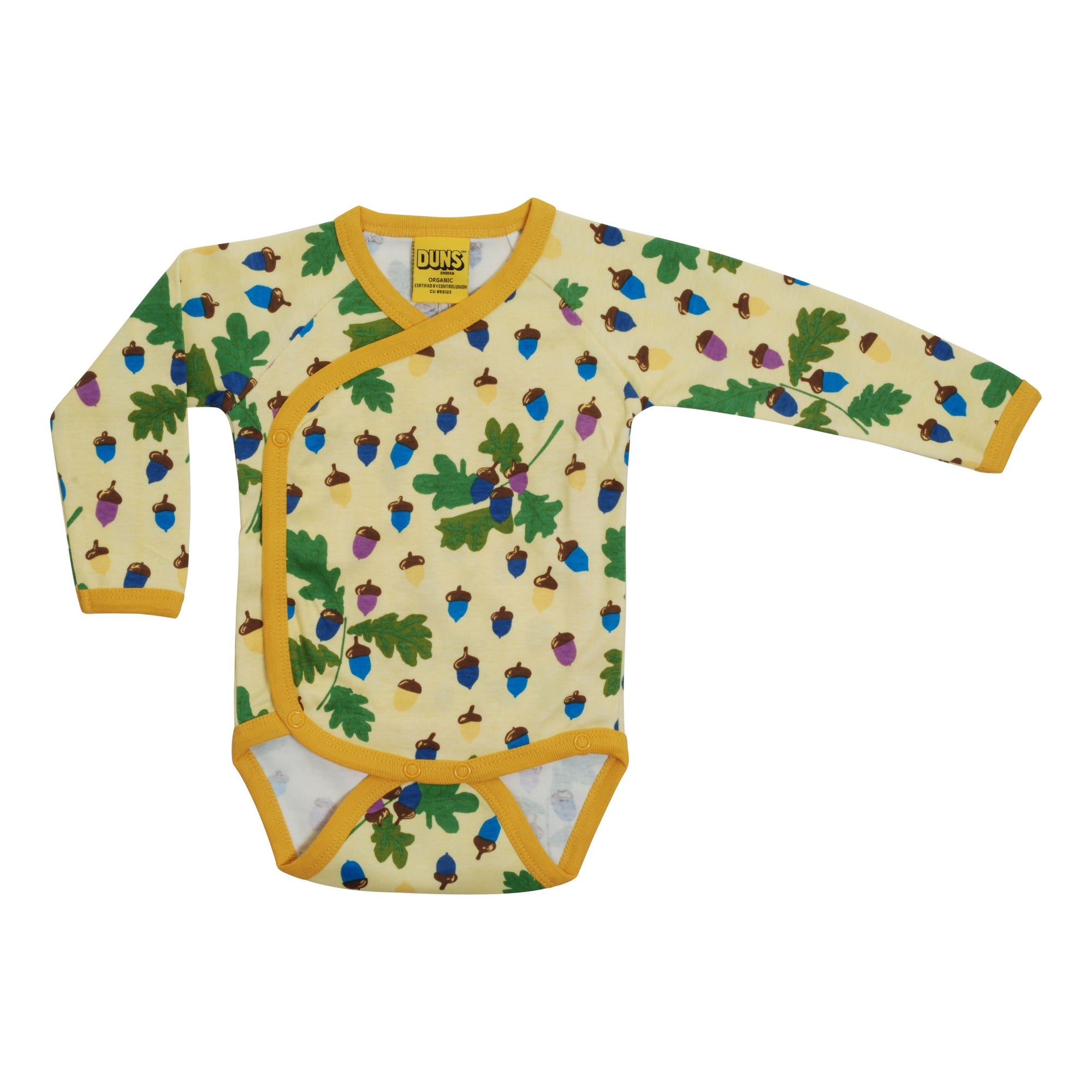 Acorns - Yellow Wrap Style Long Sleeve Onesie - 2 Left Size 1-2 & 6-9 months-Duns Sweden-Modern Rascals