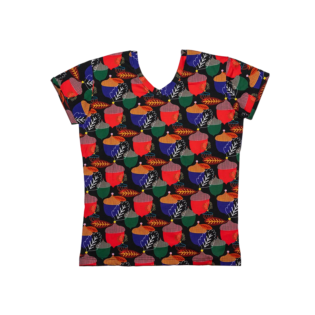 Adult's Acorns Short Sleeve Shirt-Raspberry Republic-Modern Rascals