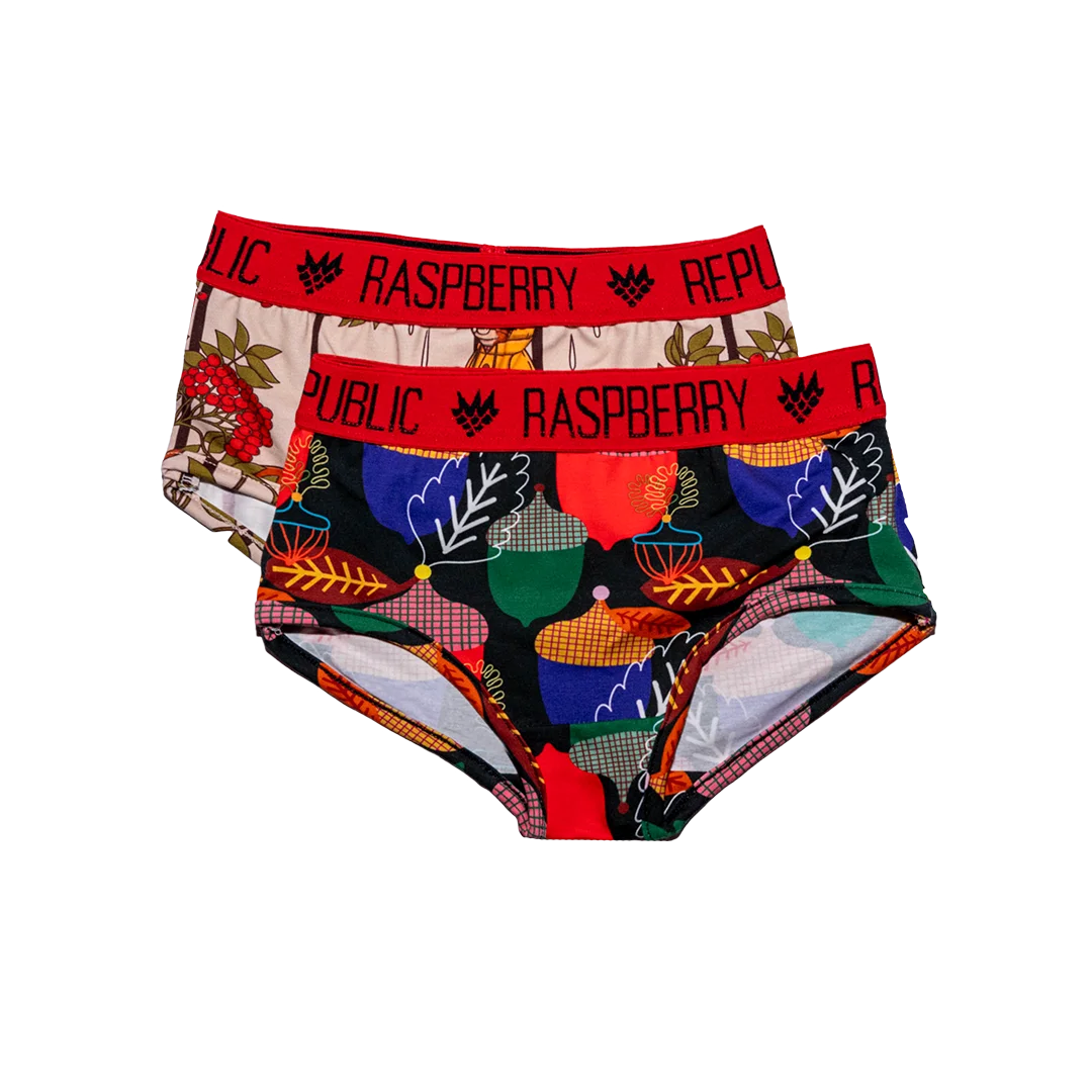 Adult's Acorns & Squirrel Snack Briefs - 2 Pack-Raspberry Republic-Modern Rascals