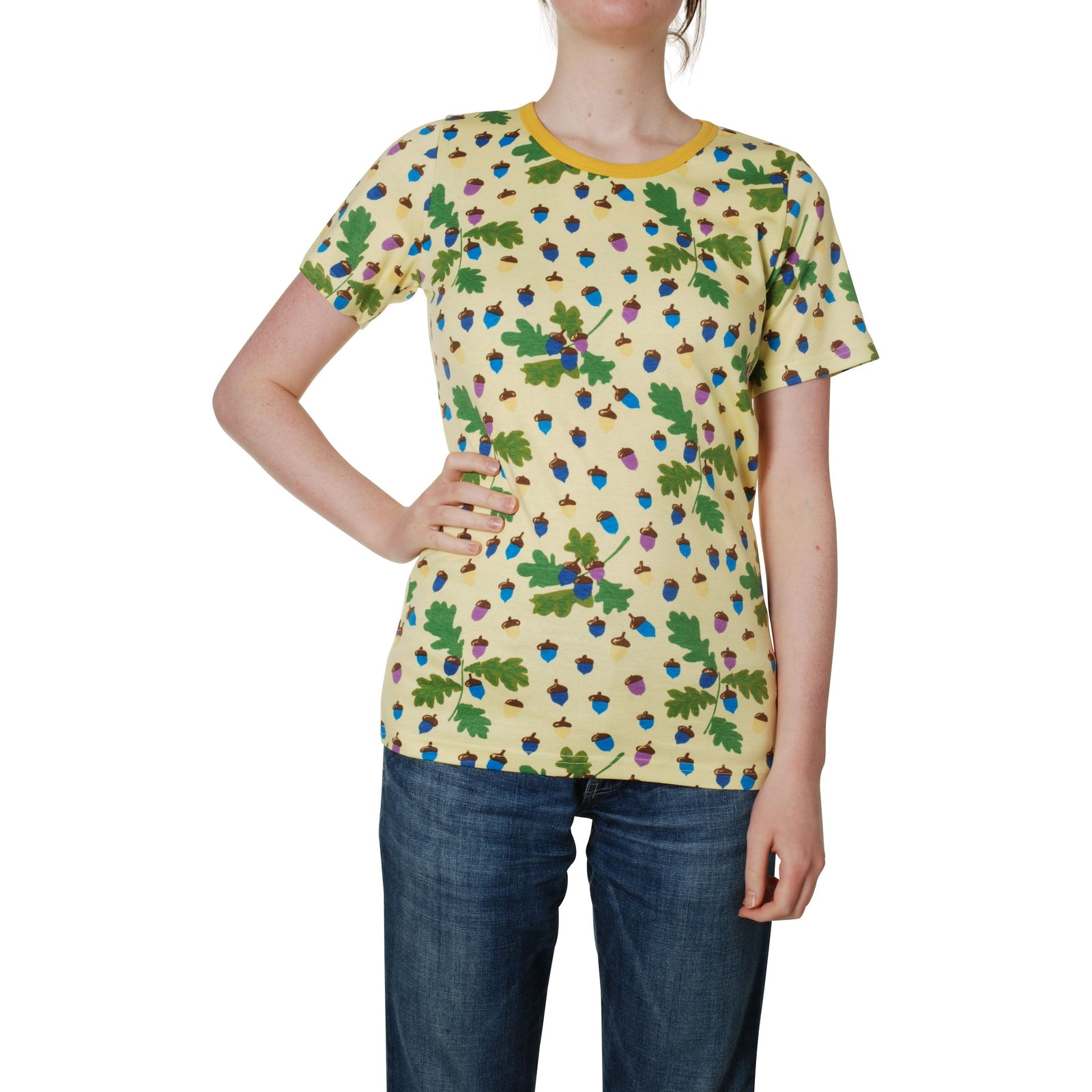 Adult's Acorns - Yellow Short Sleeve Shirt - 2 Left Size L & 2XL-Duns Sweden-Modern Rascals