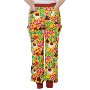 Adult's Autumn Flowers - Yellow Baggy Pants - 1 Left Size 2XL-Duns Sweden-Modern Rascals
