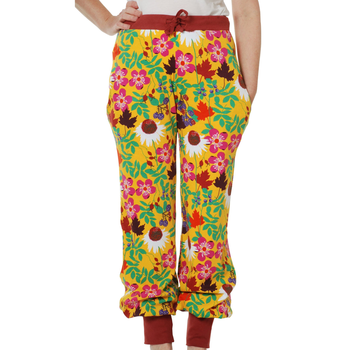 Adult's Autumn Flowers - Yellow Baggy Pants - 1 Left Size 2XL-Duns Sweden-Modern Rascals