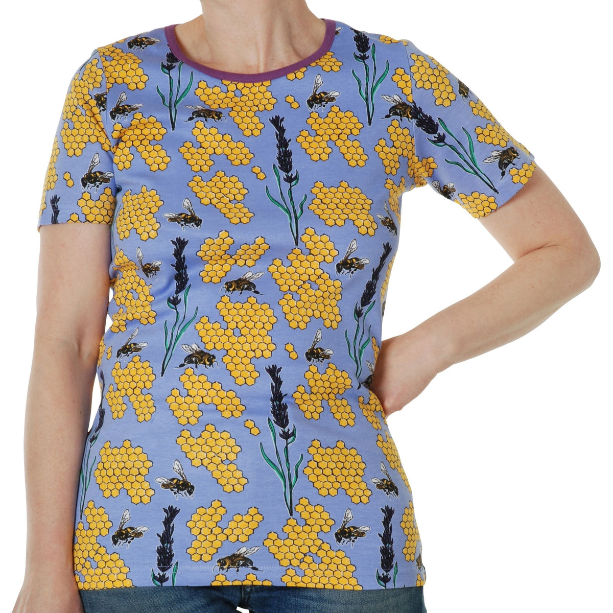 Adult's Bee - Grape Short Sleeve Shirt - 1 Left Size XS-Duns Sweden-Modern Rascals