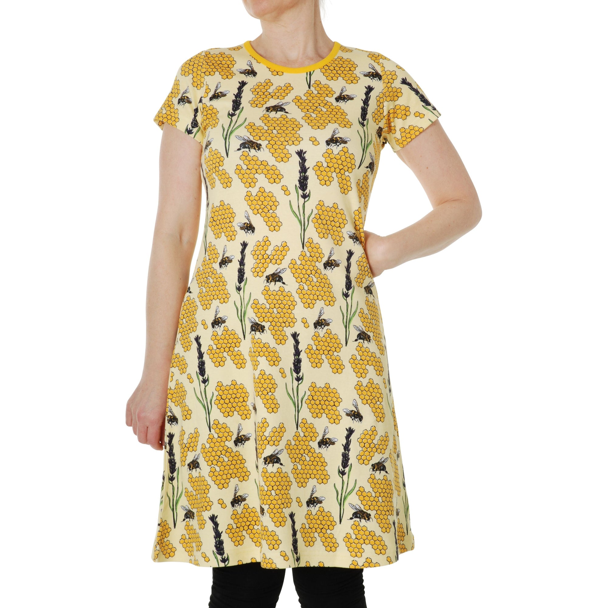Adult's Bee -Yellow Short Sleeve A-Line Dress - 1 Left Size XS-Duns Sweden-Modern Rascals