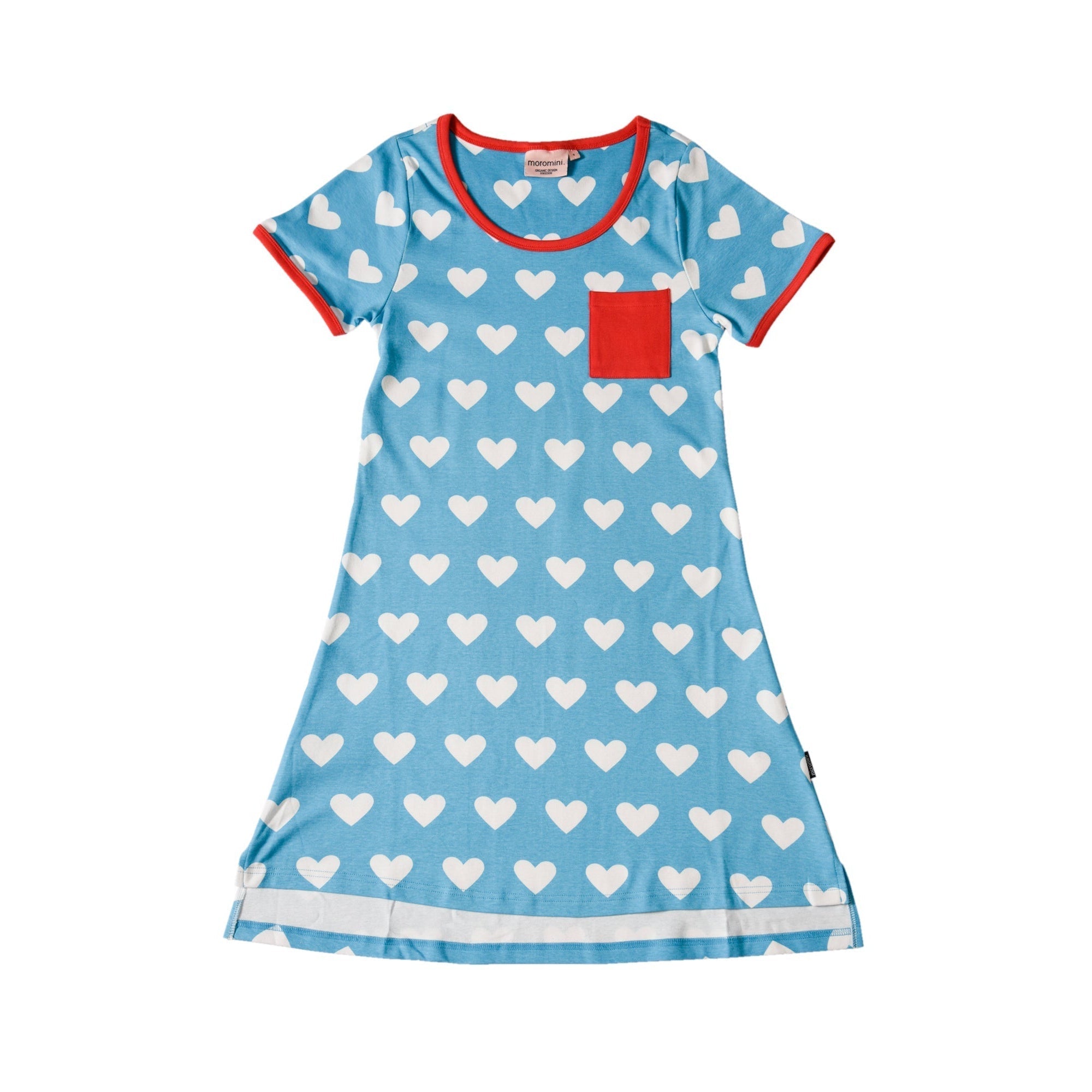Adult's Blue Hearts Short Sleeve A-Line Dress - 1 Left Size XL-Moromini-Modern Rascals