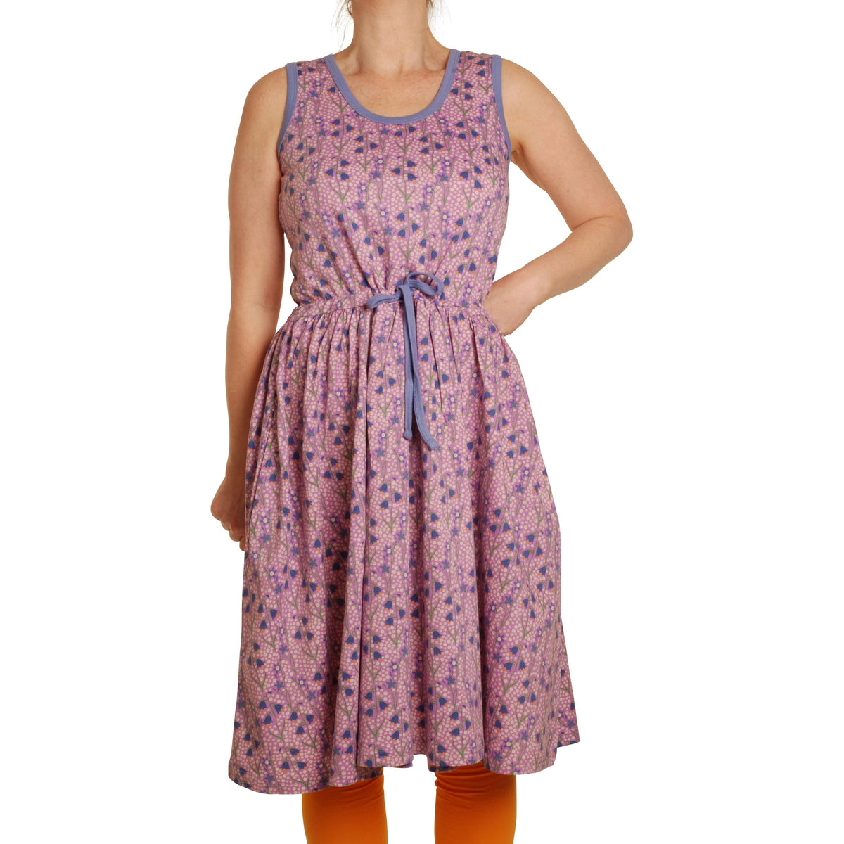 Adult's Bluebells - Light Purple Sleeveless Dress With Gathered Skirt in Single Jersey-Duns Sweden-Modern Rascals