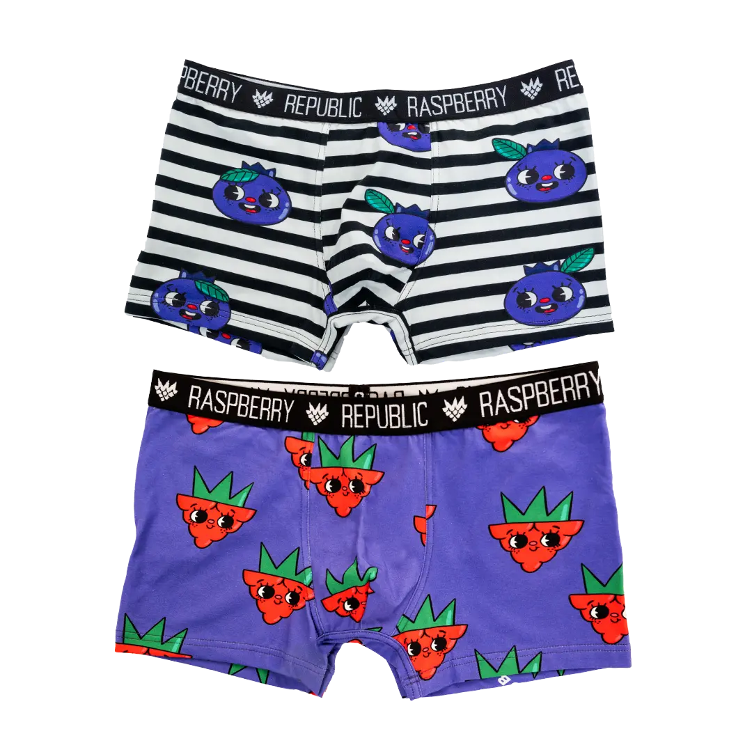 Adult's Blueberry Blast and Raspberry Love Purple Boxers - 2 Pack-Raspberry Republic-Modern Rascals