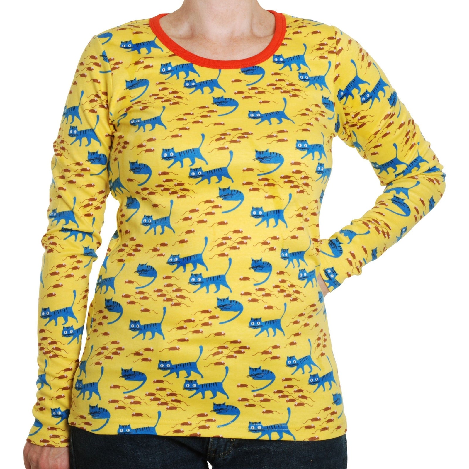 Adult's Cat - Lemon Chrome Long Sleeve Shirt - 2 Left Size S & L-Duns Sweden-Modern Rascals