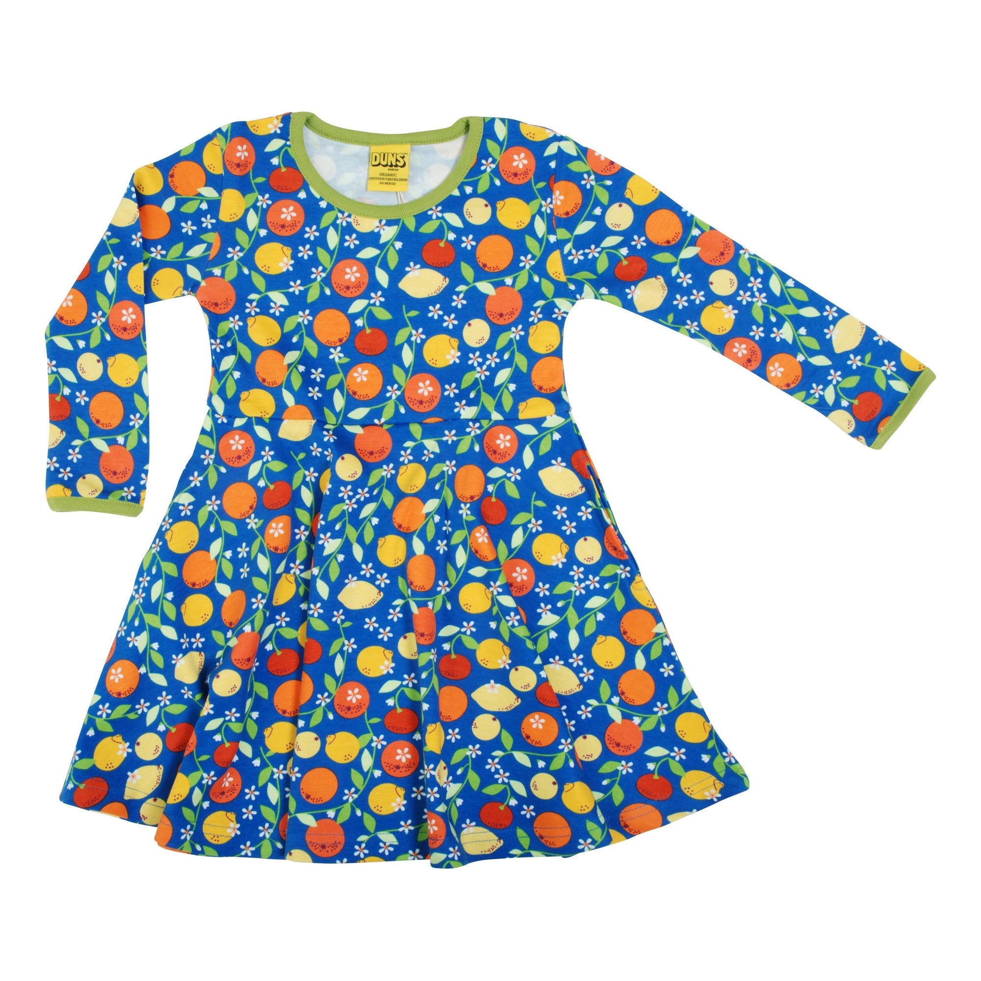 Adult's Citrus - Blue Long Dress With Gathered Skirt - 2 Left Size XS & 4XL-Duns Sweden-Modern Rascals